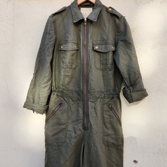 Vintage Free People Military Flight Suit in Army Green - Picture 3 of 5